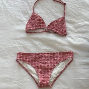 Gucci Red Logo Bikini Set